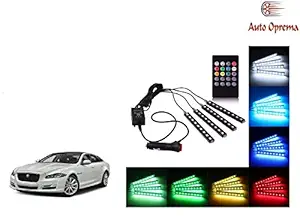 Auto Oprema 4 pieces 48 LED DC 12V Multicolour Music Car Strip Atmosphere Lamp Light For Car Interior Under Dash Lighting Kit with Sound Active Function and Wireless Remote Control For Jaguar XJ