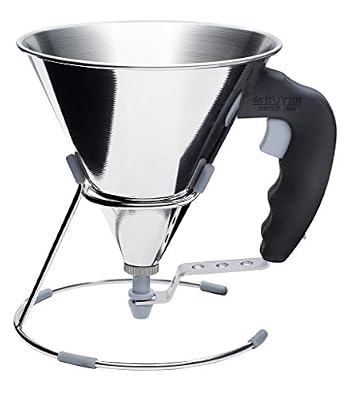 De Buyer 3353.00 'Kwik' Mini Entonnoir à Piston Inox - Noir - 0,8L - Diamètre 15 cm