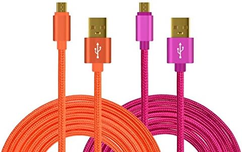 Micro USB Charger Cable, CIKOO 2 Pack 3M Nylon Braided Micro USB 2.0 Fast Charging Data Cable for Galaxy S7 S6 Edge S5 Note 5 Tab, LG, ZTE, Xbox One PS 4 Controller Huawei Xiaomi Android Devices