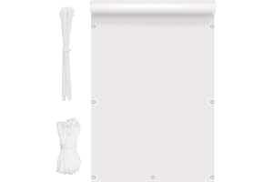 CHBIN Privacy Shield Screen Cover 0.7x10m Screen Cover Privacy Shield Protector Weatherproof Sun Protection with Eyelets Nylon Cable Ties and Cord for Patio Garden Backyard Swimming, White