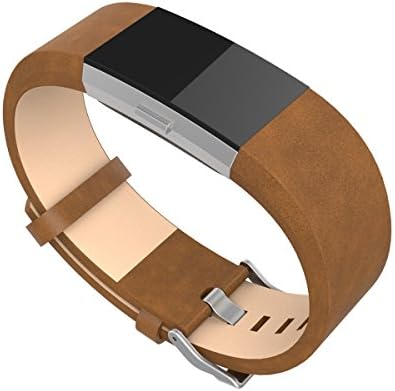 Fitbit Charge 2 Accessory Bands Leather Bracelet Strap,Secure Adjustable Buckle Fastener For Fitbit Alta (Brown, Fit(5.8" - 8.1"))