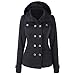 Produktbild Luckycat Damen Kapuzen Langarm Mantel Sweatshirt Mantel mit Zweireiher Jacken Mäntel Sweatjacke Winterjacke Fleecejacke Steppjacke