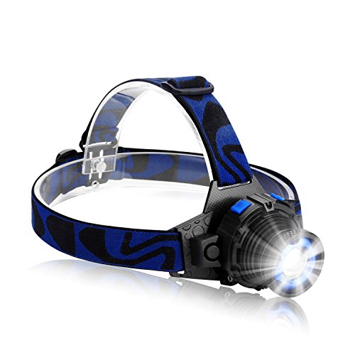 STCT LED Stirnlampe, wiederaufladbare super helle Kopflampe wasserdichte Kopf Licht für freie Arbeit, Wandern, Camping, Klettern, Laufen und Abenteuer.