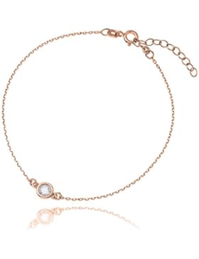 LillyMarie Damen Armband Sterlingsilber 925 Kristall rosegold längen-verstellbar Satin-Beutel, kleines Geschenk...