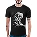 Produktbild T Shirt Herren, HUIHUI Coole O-Ausschnitt Kurzarm Sweatshirt Slim Fit Basic UV Polo-Shirt Mode Sport Oberteile Oversize Bench Tops 3D Schädel Drucken Sommer Freizeit Hemd Poloshirt (XXL, Schwarz 2)