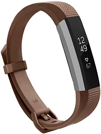Bear Village Fitbit Alta Strap, Alta HR Strap, Fitbit Alta Band, Soft Silicone TPU Adjustable Wrist Straps for Fitbit Alta/Alta HR Sport Fitness Tracker Replacement - Brown