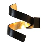 Form: Spirale Eco Light LED Wandleuchte Blattgold Farben Helix 6 Watt dimmbar Wohnzimmer Lampe Spirale schwarz Blatt-Gold-Farben 3-Stufen dimmbar über den Lichtschalter 360 Lumen