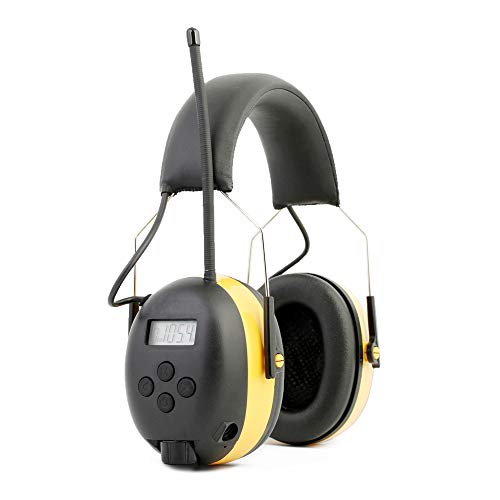 Preisvergleich Produktbild Kapselgehörschutz Wiederaufladbare elektrische Sicherheits-Ohrenschützer mit Bluetooth, Radio FM / AM Digital und Eingebaut, Noise Reduction Ear Defender mit Freisprecheinrichtung, SNR 23dB Wireless K