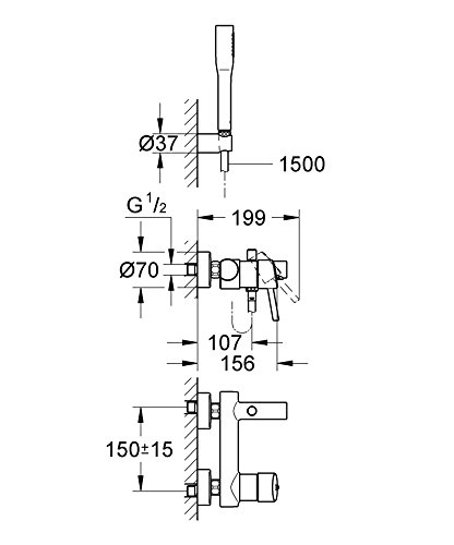 Grohe Concetto Einhand-Wannenbatterie, DN 15, 32212001 - 2