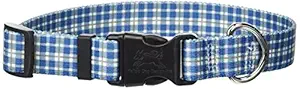 Yellow Dog Design Preppy Boy Plaid Dog Collar, Small-3/4 Wide fits Neck Sizes 10 to 14