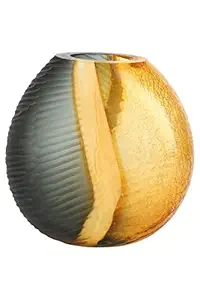 HomeStop IVY Parads Vein Round Textured Vase - S - 20 cm (206341400,Forest,Free Size)