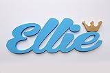 Mia Workshop Mädchen-Name mit einer silbernen Krone, Türschild, Taufgeschenk, personalisierbar, Kinderzimmer-Dekoration,Kontaktieren Sie den Verkäufer über die Amazon-Nachricht, um den Namen und die Farbe anzugeben - 4