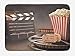 Produktbild Klotr Fußabtreter, Movie Theater Bath Mat, Old Fashion Entertainment Objects Related to Cinema Film Reel Motion Picture, Plush Bathroom Decor Mat with Non Slip Backing, 23.6 X 15.7 Inches