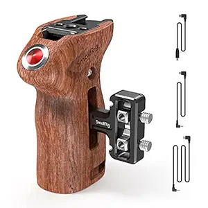 SmallRig Threaded Side Handle with Record Start/Stop Remote Trigger for Sony A7SIII/A6000, for Panasonic for Fujifilm for Z CAM, with 3 Control Cable - 3323