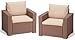 Produktbild Allibert Lounge Sessel California 2er Set mit Kissen, cappuccino/sand