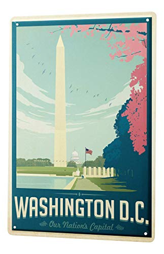 Retro Wand Metropole Deko Washington D.C. Metallschild Vintage TIN SIGN 7.8 * 11.8 inch(L * W)