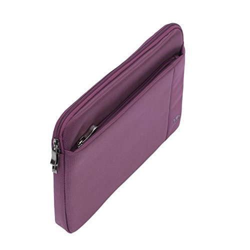 RIVACASE Tasche für Tablets bis 10.1“ – Superflache Hülle mit Doppelreißverschluss und zusätzlicher Außentasche für Zubehör – Lila - 4