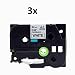 Produktbild Premium Schriftband kompatibel für Brother TZeFX251 TZe-FX251 TZFX251 TZ-FX251 24mm 8m schwarz auf weiß (flexibel) p-touch ptouch (3-Pack)