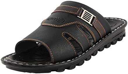 Myrosoft Men's Office Chappal Black