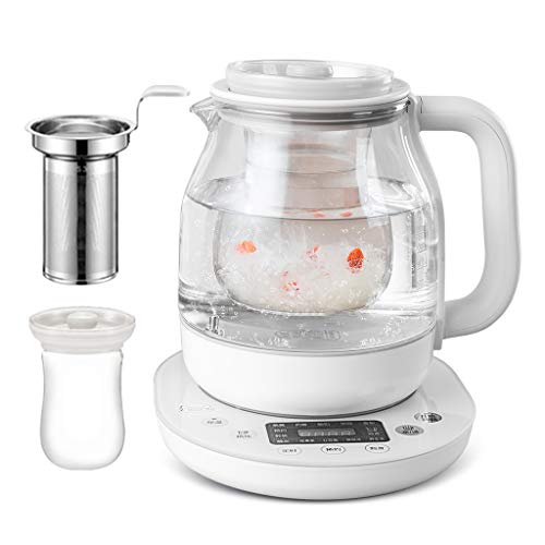 Bouilloire En Acier Inoxydable Maison Sant Pot Automatique Multi-fonction En Verre Bouilloire lectrique Bouillir Thire Nid D'Oiseau Pot De Riz Blanc 1.5L