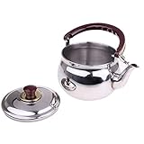 Leicht, kompakt und langlebig Unbekannt MagiDeal Edelstahl Wasserkocher Leicht Wasserkessel Teekocher Teekessel Flötenkessel mit Anti-Rutsch Griff für Küche Camping Outdoor - 24cm