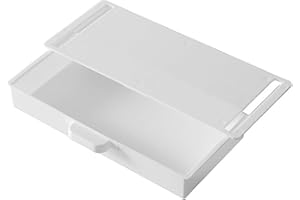 PETSTIBLE ABS Under Desk Drawer Organizer Storage Box For Office Pen Holder Adhesive(White)