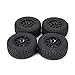 Produktbild KNOSSOS 4pcs AX-3005 Rubber 109mm Rim Tyre Tire Wheel for 1/10 RC Short Truck Cars Black