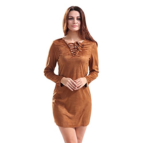 Preisvergleich Produktbild DressLily Damen Cocktail Morgenmantel, Einfarbig Gr. XX-Large, khaki