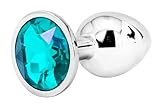 Handsome Cock Jewelled Butt Plug, Small, Turquoise