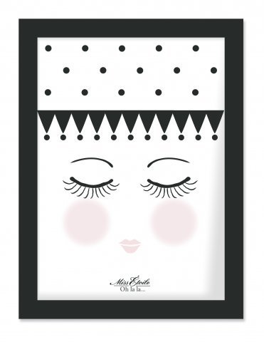 Preisvergleich Produktbild Miss Etoile Bild mit schwarzem Rahmen 'Eyes and dots'