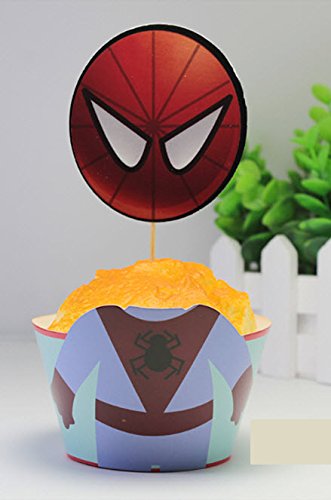 Cupcake-Dekoration und Förmchen Superhelden, Geburtstagsfeier für Jungen, 24 Stück - 3