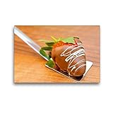  Calvendo Premium Lienzo 45 cm x 30 cm Horizontal, un Motivo del Calendario Dulce seducción, Imagen sobre Bastidor, Imagen Lista para ser Real de Fresa en el Vestido de Chocolate, Estilo de Vida