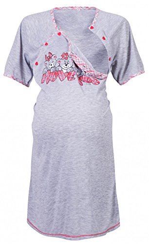 Happy Mama Women's Maternity Hospital Gown Nightie for Labour & Birth. 193p (Pink, UK 14)