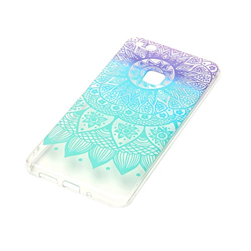 Huawei P10 Lite Hülle Silikon, Huawei P10 Lite Case, Rosa Schleife Ultra Dünn Clear Schutzhülle Schale Case für Huawei P10 Lite Tasche Premium TPU Silikon Backcover Schutz Bumper Handyhülle mit Schöne Muster, Lila blaue Mandala - 3