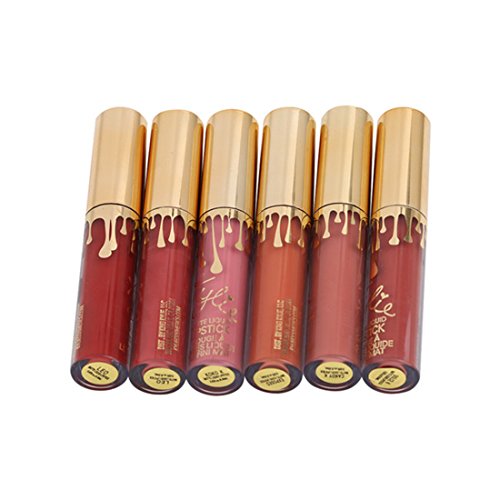 Cabet Lippenstifte Liquid Matt Lip Gloss Dauerrhaft Lip Liner Make up 6 Stück