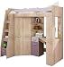 Produktbild Hochbett/Etagenbett/Entresole - alle in einer links Ablesen Treppen - Kinder Möbel Set. Bett, Kleiderschrank, Regal, Schreibtisch Sonoma Oak - Purple