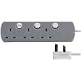 Pro Elec PELB1762 3 Way Extension Lead, Individually Switched, 2m