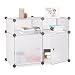 Produktbild Relaxdays Regalsystem 4 Fächer, Standregal Kunststoff, Steckregal mit Türen, Badregal, HBT: 56 x 75 x 37 cm, transparent