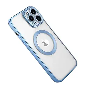 A3sprime Back Cover for iPhone 13 Pro Max [Shockproof and Drop Protective Soft Transparent Case with 9H Hardness Back Camera Lens Protector ] Colour - Blue