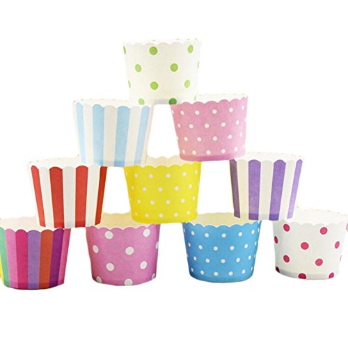 CAN_Deal 100 Stück Muffin Backformen aus stabilem Papier, groß Ø 5 cm, Muffinförmchen / Cupcake Backformen - 2