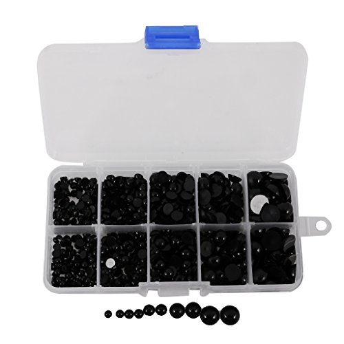 MagiDeal 760 Stück Rund Flache Schwarze Augen Sicherheit Kunststoff Augen Für Puppen Machen 4-10mm