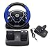Price comparison product image Mountxin Gaming Vibration Racing Steering Wheel With Pedals Knob USB for PS2 PS3 PC - Blue