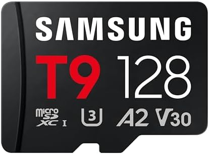 Samsung Scheda di Memoria MicroSD T9, 128 GB, Scheda di Memoria per Uso Professionale, Per Droni, Action Cam e Fotocamere a 360°, Fino a 200 MB/s in Lettura e 130 MB/s in Scrittura, MB-MH128T