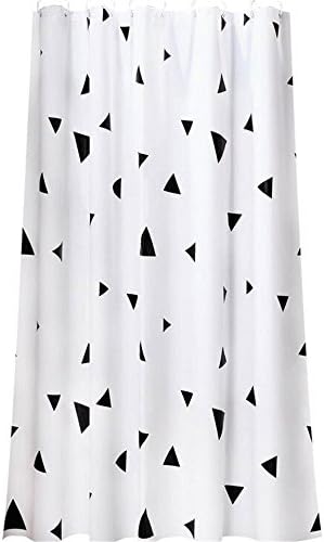 QXWL Shower Curtain/Nordic triangle pattern shower curtain/waterproof mildew thickened PEVA bath cloth/bathroom partition curtain/copper buttonhole 180*180 (CM)