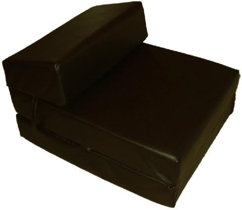 Sit or sleep single foam chair bed futon in brown faux leather..If you would like this in another colour/fabric you see in my other items including faux furs and suedes on Amazon please mail me with your requirements as i make all my items to order and can do this on request.