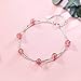 Price comparison product image ERH Women's Western Mode Armband S925 Silber Armband Weibliche Kleine Frische Doppel Erdbeere Kristall Armband Temperament Mädchen Herz Rosa Schmuck, S925 Silberarmband