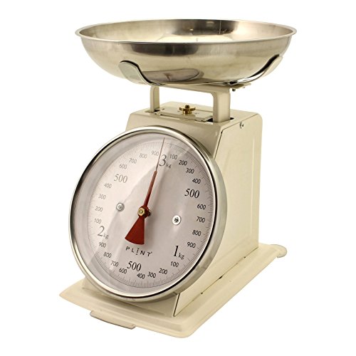 RETRO DESIGN METALL KÜCHENWAAGE "SCALE" praktische Waage bis 3 kg von Xtradefactory creme