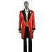 Produktbild Herren Bühnenkleidung Rot Zirkus Kostüm Film-Charakter Cosplay Kostüm (XL, Schwarzer Kragen)