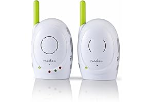 Nedis Audio Baby Monitor - Trådlösa babytelefoner med intercom och 300m räckvidd - Set med 2 - Grön