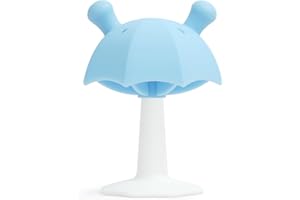 Mordedor Bebe 3-6 Meses, 6-12 Meses, Seposeve Silicona Juguetes Bebes 0-3 meses con Base de Succión, Mordedor Bebe Refrigerante 0-3 Meses, Blandito y de Fácil Agarre, SIN BPA, Azul